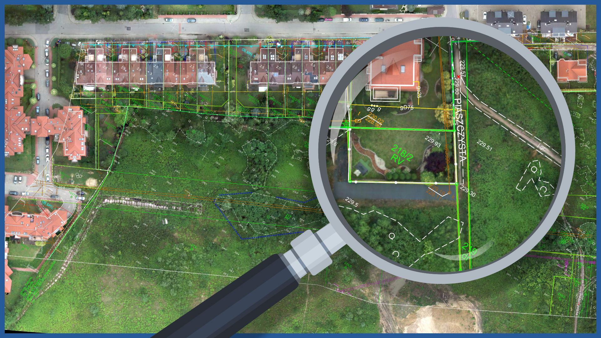 The high-resolution orthophotomap presents the entire scope of the investment with accurate detail.